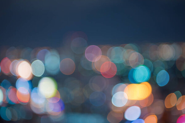 Abstract blur bokeh in night city background