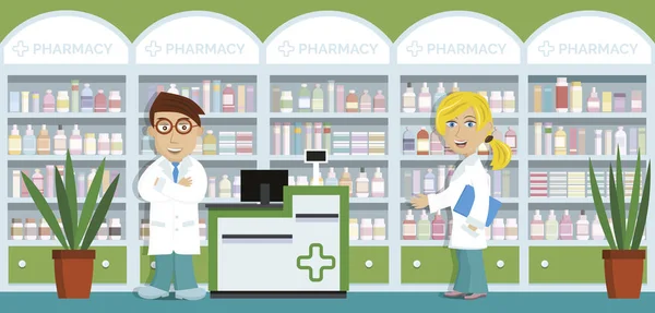 Pharmacy - drug stores — Stock Vector
