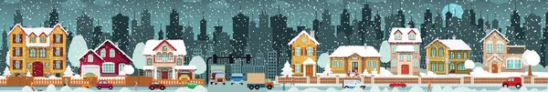 都市生活 (冬) — ストックベクタ