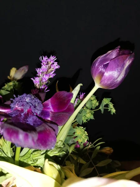 bouquet on a black background