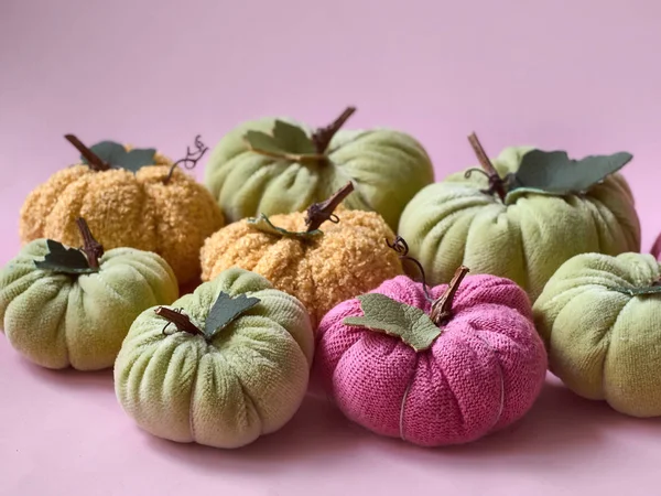 Citrouilles Textiles Colorées Pour Halloween — Photo