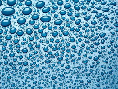 Mavi Arkaplanda Su Damlaları.