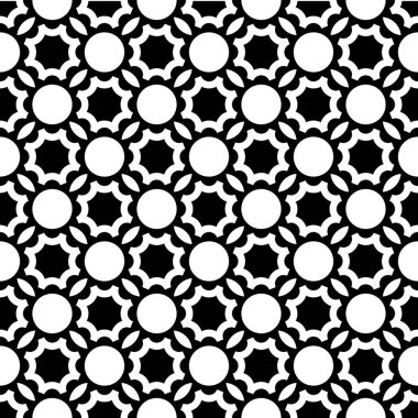 Vektör. Siyah ve beyaz kusursuz desen.