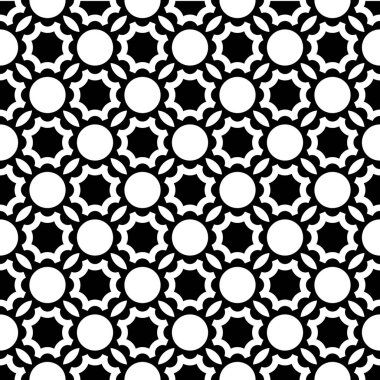 Vektör. Siyah ve beyaz kusursuz desen.