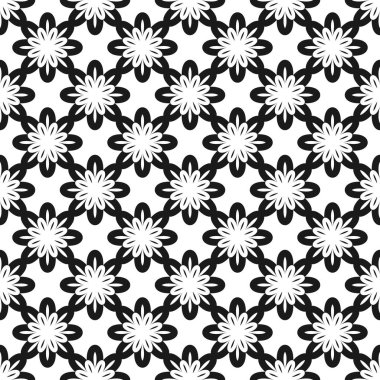 Vektör monokromatik çizim. Siyah ve beyaz çiçekli çardak..