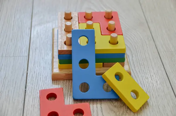 Destripador Madera Brillante Para Niños Puzzle Multicolor —  Fotos de Stock
