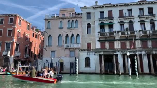 Venedig Venezia Segelbåt Nära Objekt Vid Havet Italien Oktober 2019 — Stockvideo