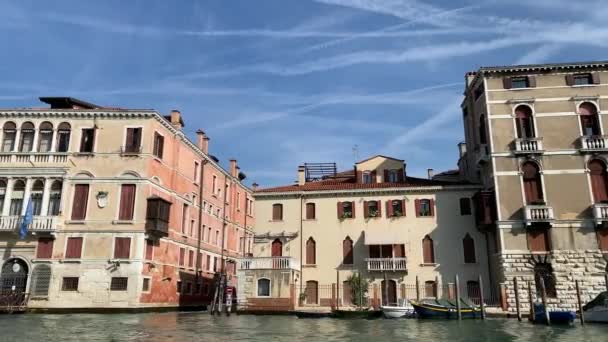 Venedig Venezia Segelbåt Nära Objekt Vid Havet Italien Oktober 2019 — Stockvideo