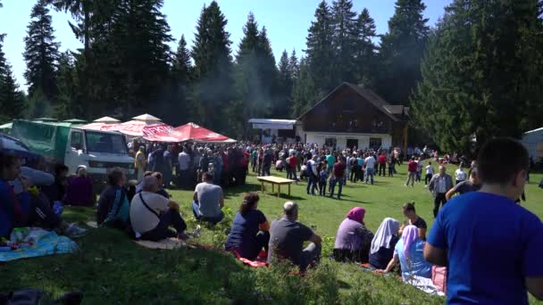 People Celebration Fair Oveja Pramenka Vlasic Montaña Bosnia Herzegovina Septiembre — Vídeo de stock