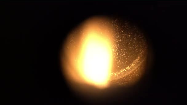 Pellet Brûlant Dans Une Chaudière Filmé Travers Porte Peep Hole — Video