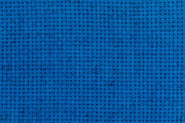 Ruwe linnen stof textuur. Natuurlijk rustiek doek geschilderd in blauw. Abstracte achtergrond — Stockfoto