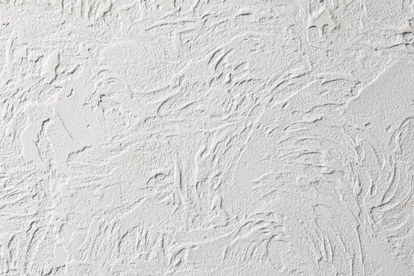 Background Raised White Wall Finished Decorative Plaster Abstract Streaks Waves — Stock Photo, Image