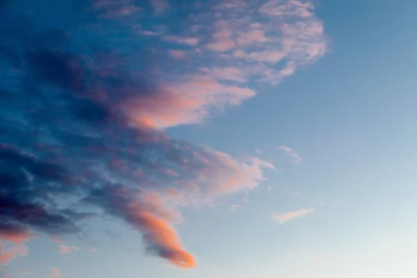 日没時にピンク色の雲と劇的な青空 スペースのコピー — ストック写真