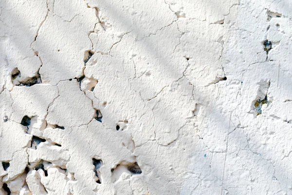 Textuur Van Beton Een Oude Witte Muur Met Oneffenheden Scheuren — Stockfoto