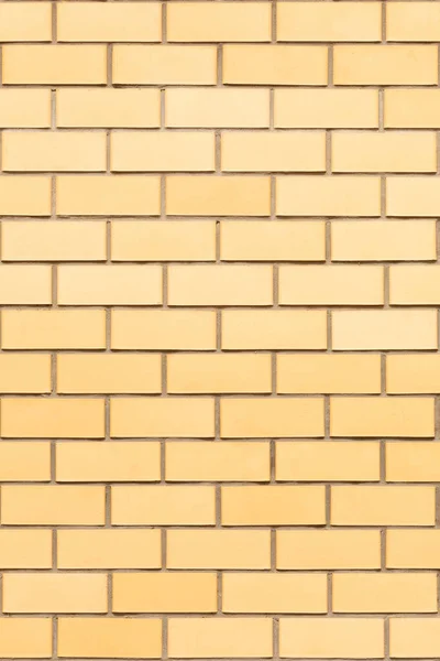 Naturalne Tło Ściany Wykonane Jest Żółtych Cegieł Wykończeniowych Gładka Cegła — Zdjęcie stockowe