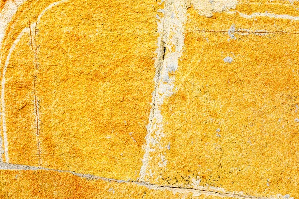 Gele Oranje Decoratieve Rock Wall Natuursteen Blok Bestrating Textuur Gebouw — Stockfoto