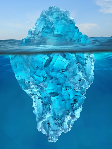 Wierzchołek góry lodowej unoszący się w wodzie — Zdjęcie stockowe