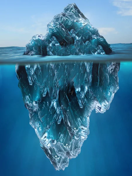 冰山在水里飘浮的尖端 — 图库照片