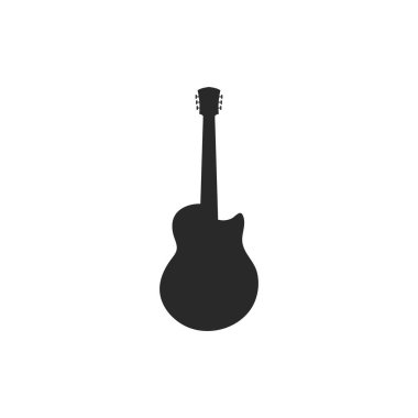Gitar logosu şablon vektör resimleme 