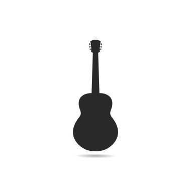 Gitar logosu şablon vektör resimleme 