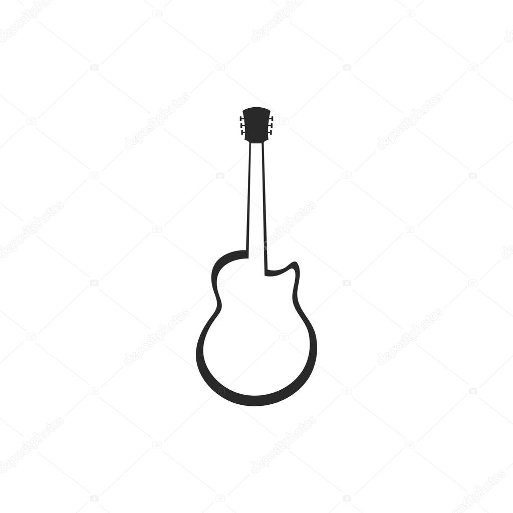 Guitar logo template vector icon illustration 