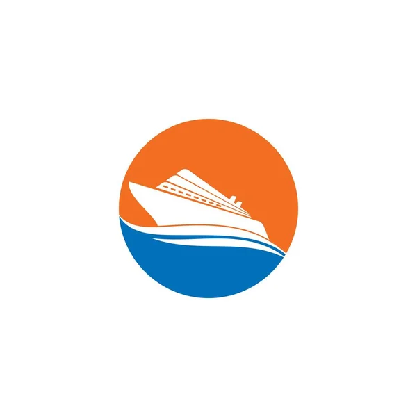 Cruzeiro navio logotipo modelo vetor ícone — Vetor de Stock