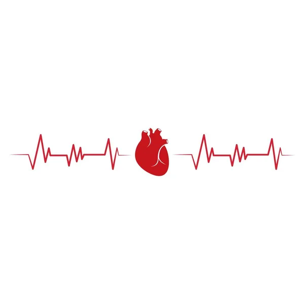 Human heart logo medical cardiology vector icon illustration — Stock Vector