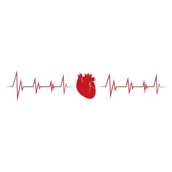 Human heart logo medical cardiology vector icon illustration — Stock Vector