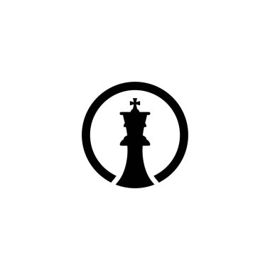 logo tasarımı için vektör satranç taşı, kral simgesi illüstrasyonu 