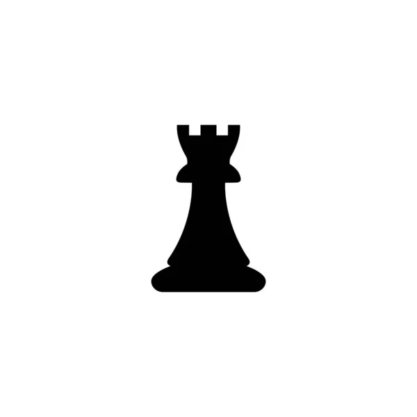 Jogo da peça do xadrez do vetor para o projeto do logotipo, ilustração do ícone da torre —  Vetores de Stock