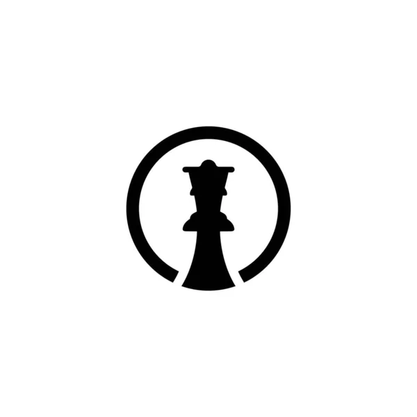 Vector ajedrez conjunto de piezas para el diseño del logotipo, icono de la reina ilustración — Vector de stock