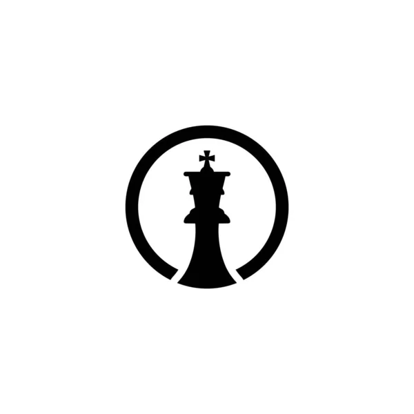 Logo tasarımı için vektör satranç taşı, kral simgesi illüstrasyonu — Stok Vektör