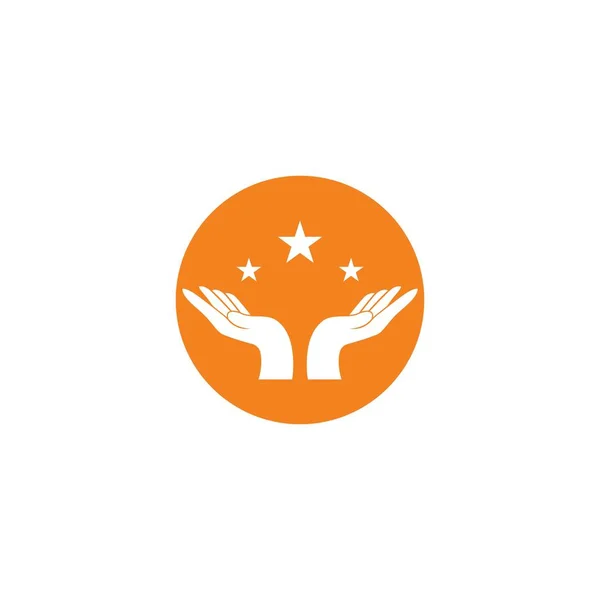 Illustrazione dell'icona vettoriale del modello logo per la cura della mano — Vettoriale Stock