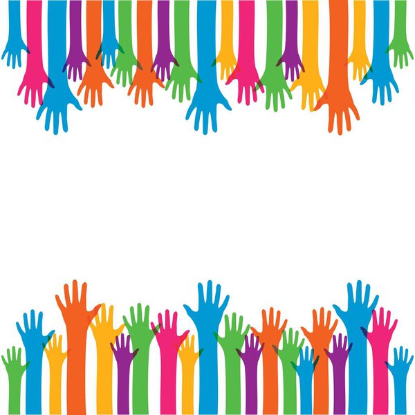 Hand symbol community care logo vector illustration 