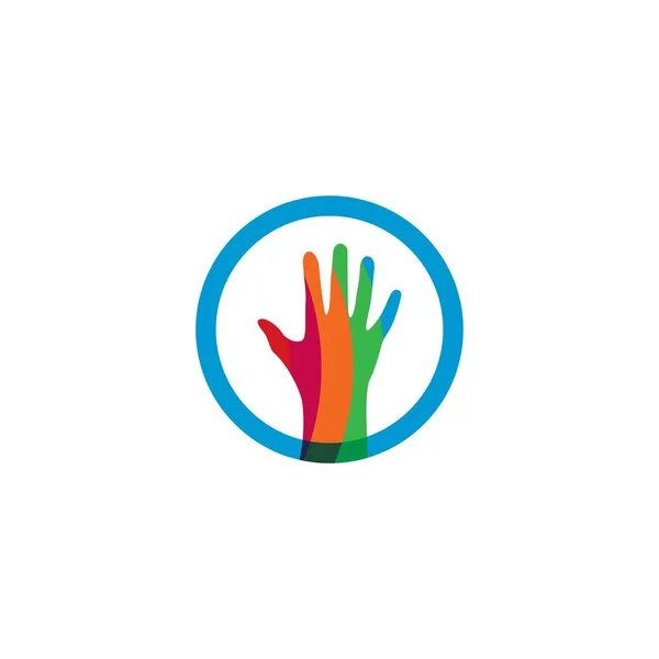 Ruční symbol Společenství péče logo vektorové ikony ilustrace — Stockový vektor
