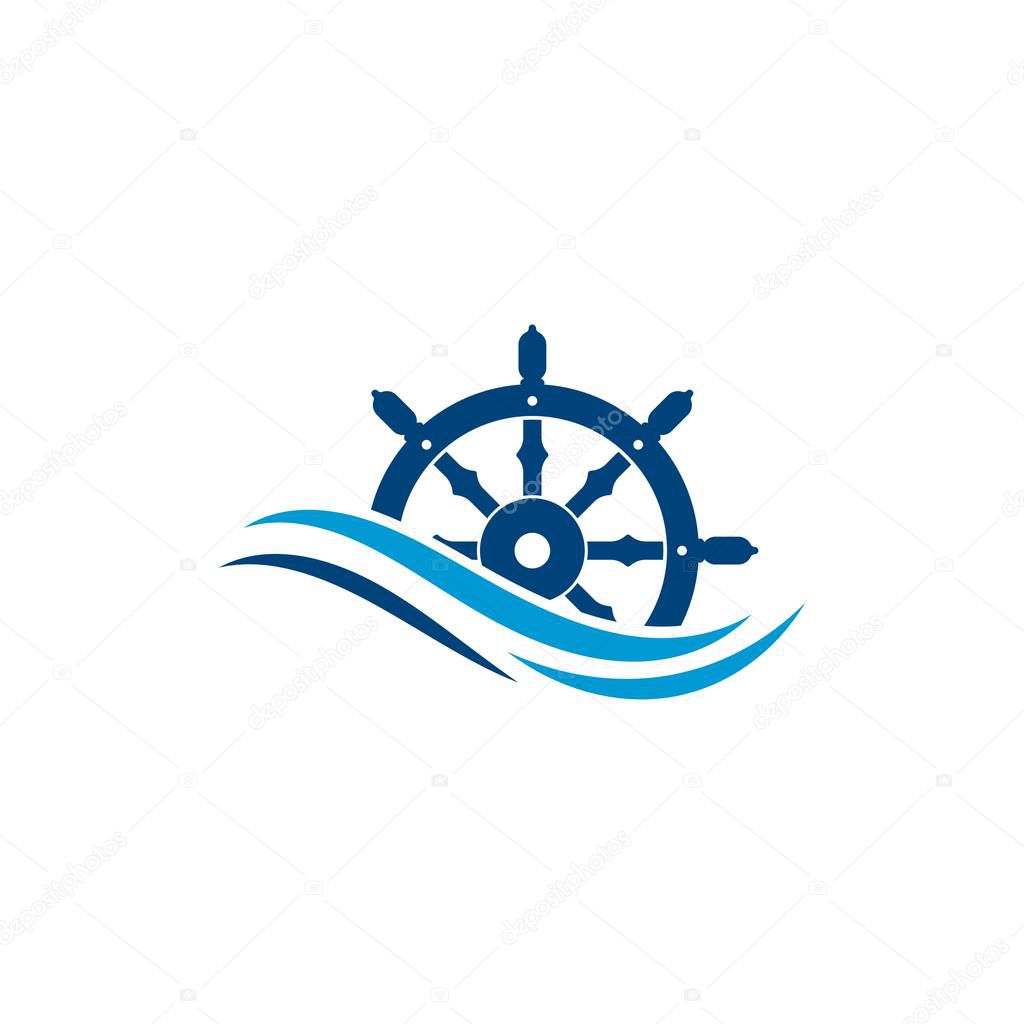 steering ship vector icon illustration template 