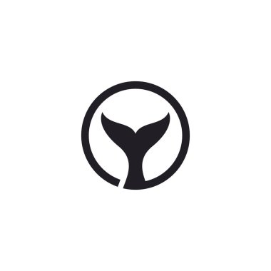 balina yüzgeci logo illüstrasyonu 