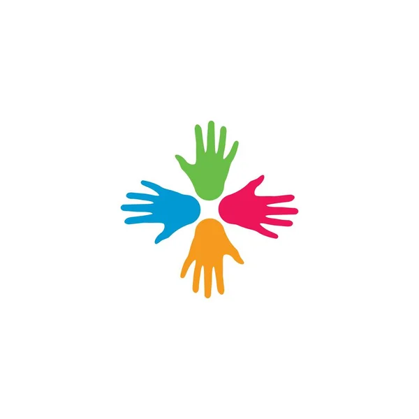 Hand Symbol Community Care Logo Vektor Abbildung — Stockvektor