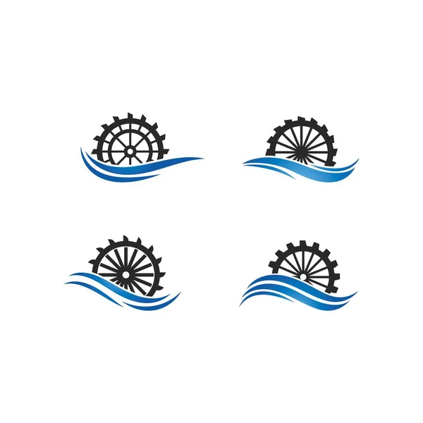 Wassermühle Logo Vektor Symbol Konzept Illustration — Stockvektor