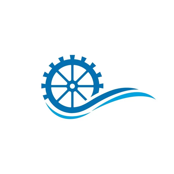 Иллюстрация векторного логотипа водяной мельницы — стоковый вектор