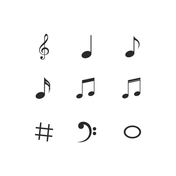 Hoja de música nota vector icono ilustración — Vector de stock