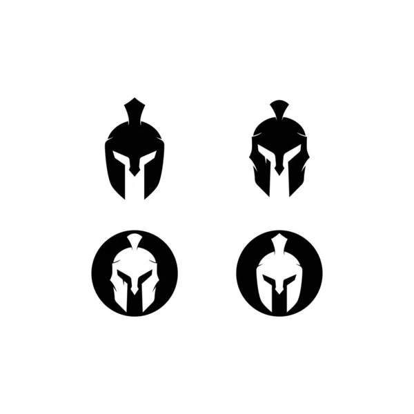 Signo vectorial. Spartan casco logo plantilla vector icono — Archivo Imágenes Vectoriales