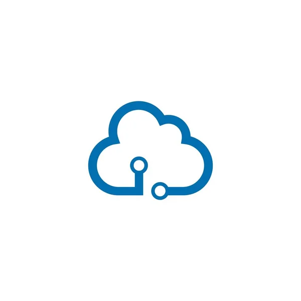 Vector cloud technologie logo template illustratie — Stockvector