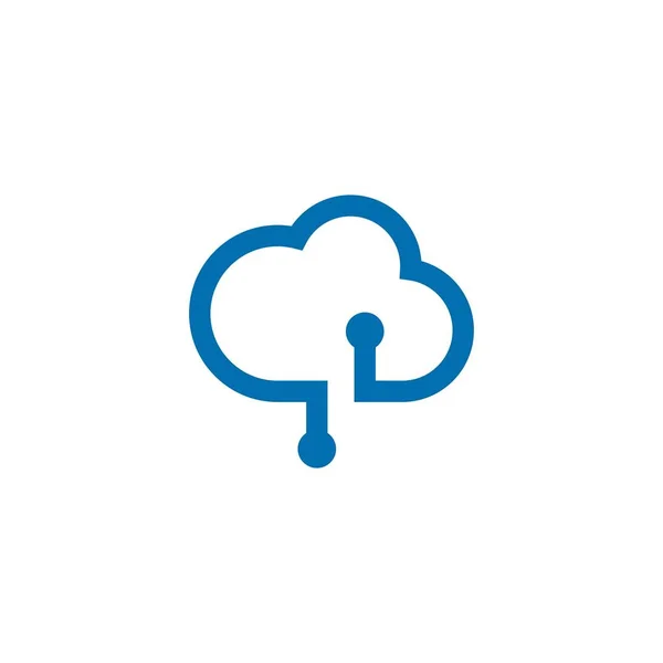 Vetor nuvem tecnologia logotipo modelo ilustração — Vetor de Stock