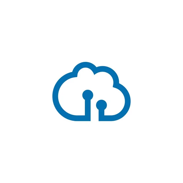 Ilustración de plantilla de logotipo de tecnología de nube vectorial — Vector de stock