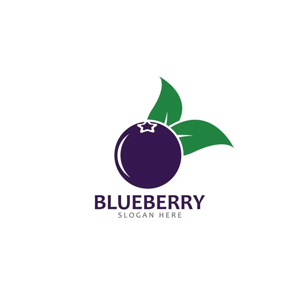 Blueberry logo vector plantilla icono ilustración — Vector de stock