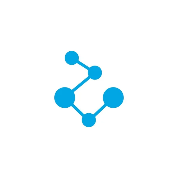Ilustración de icono de vector de logotipo de molécula azul — Vector de stock