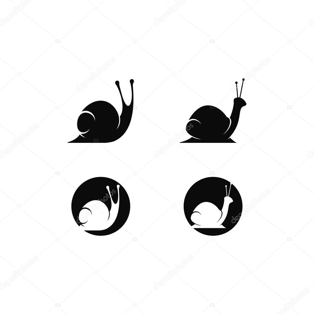 snail logo template vector icon illustration 