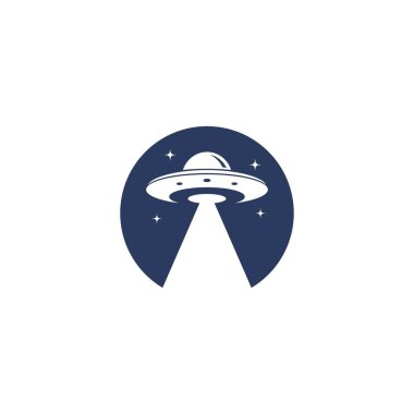 Ufo vektör logo şablonu çizimi 