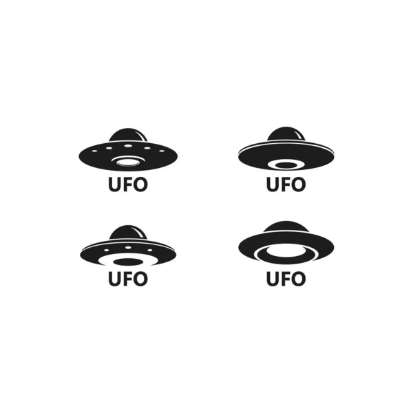 UFO vector logotipo plantilla ilustración — Archivo Imágenes Vectoriales